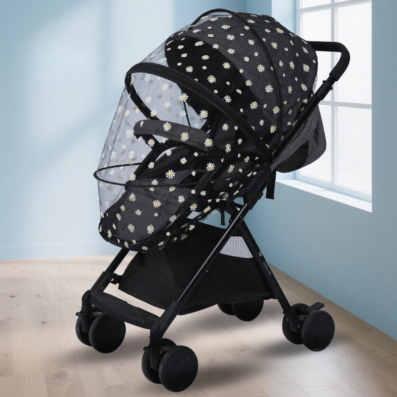 Infant Car Seat Cover - Universelles Moskitonetz mit Gänseblümchenmuster für Kinderwagen,